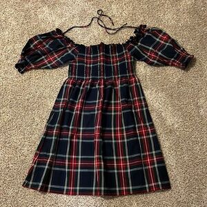 Hill House Navy tartan nap dress.